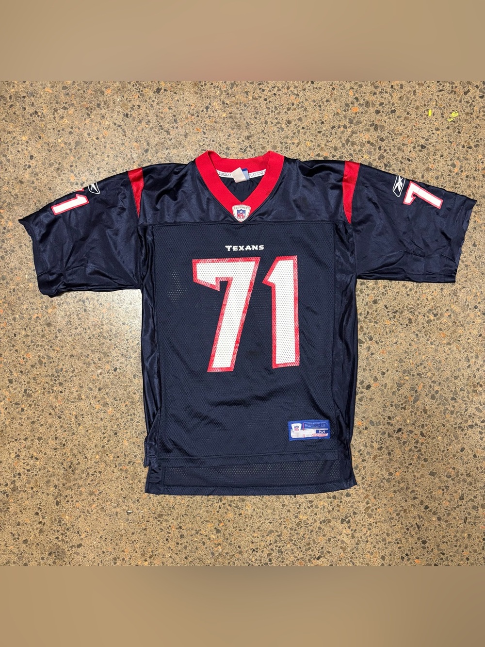 VTG Tony Boselli Texans Jersey (Medium) 71, Reebok, Navy Blue, Red, White